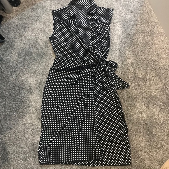 Express Dresses & Skirts - Express black and white polka dot wrap dress